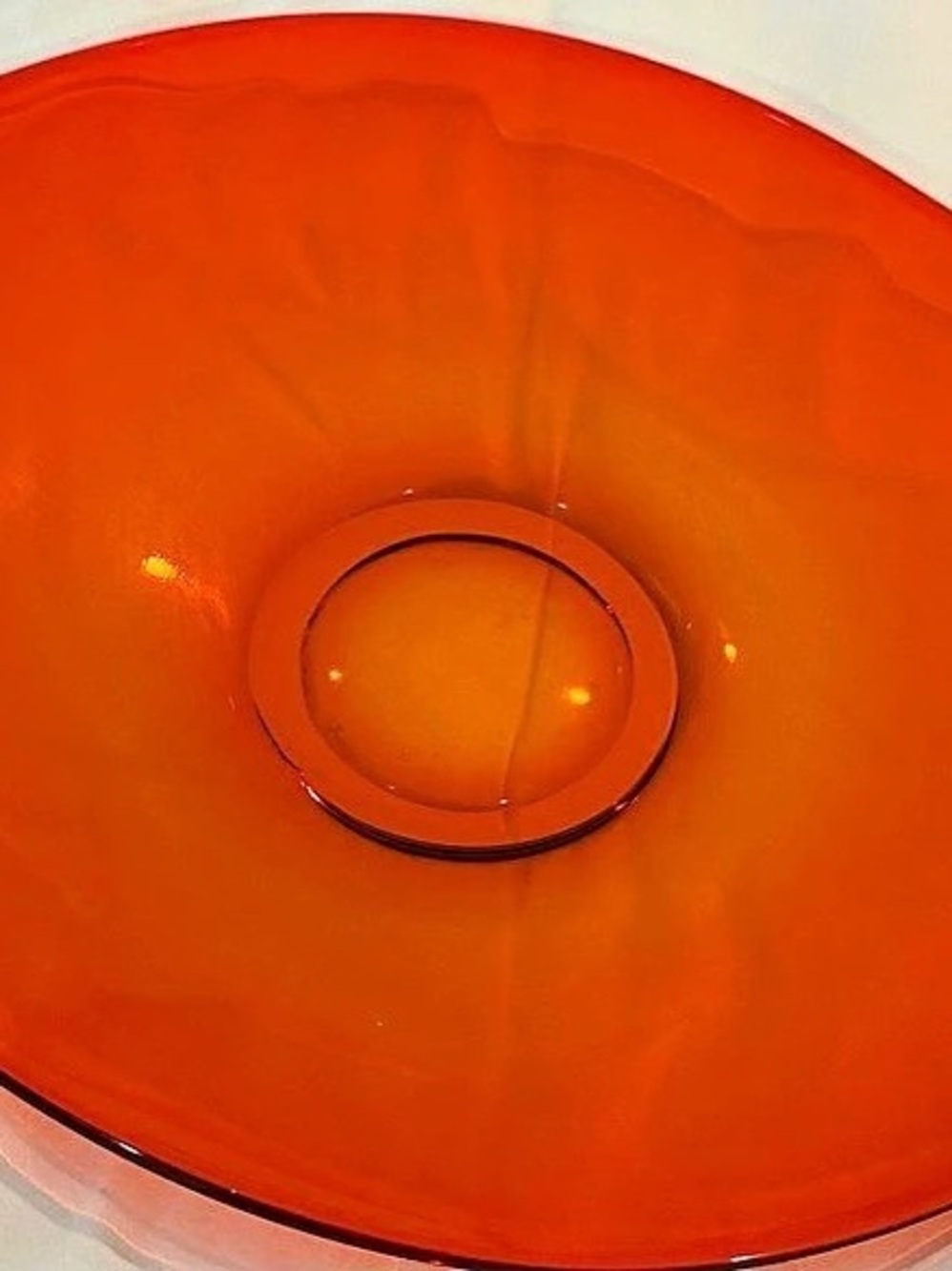 Orange Leaf-Shaped Glass Serving Dish